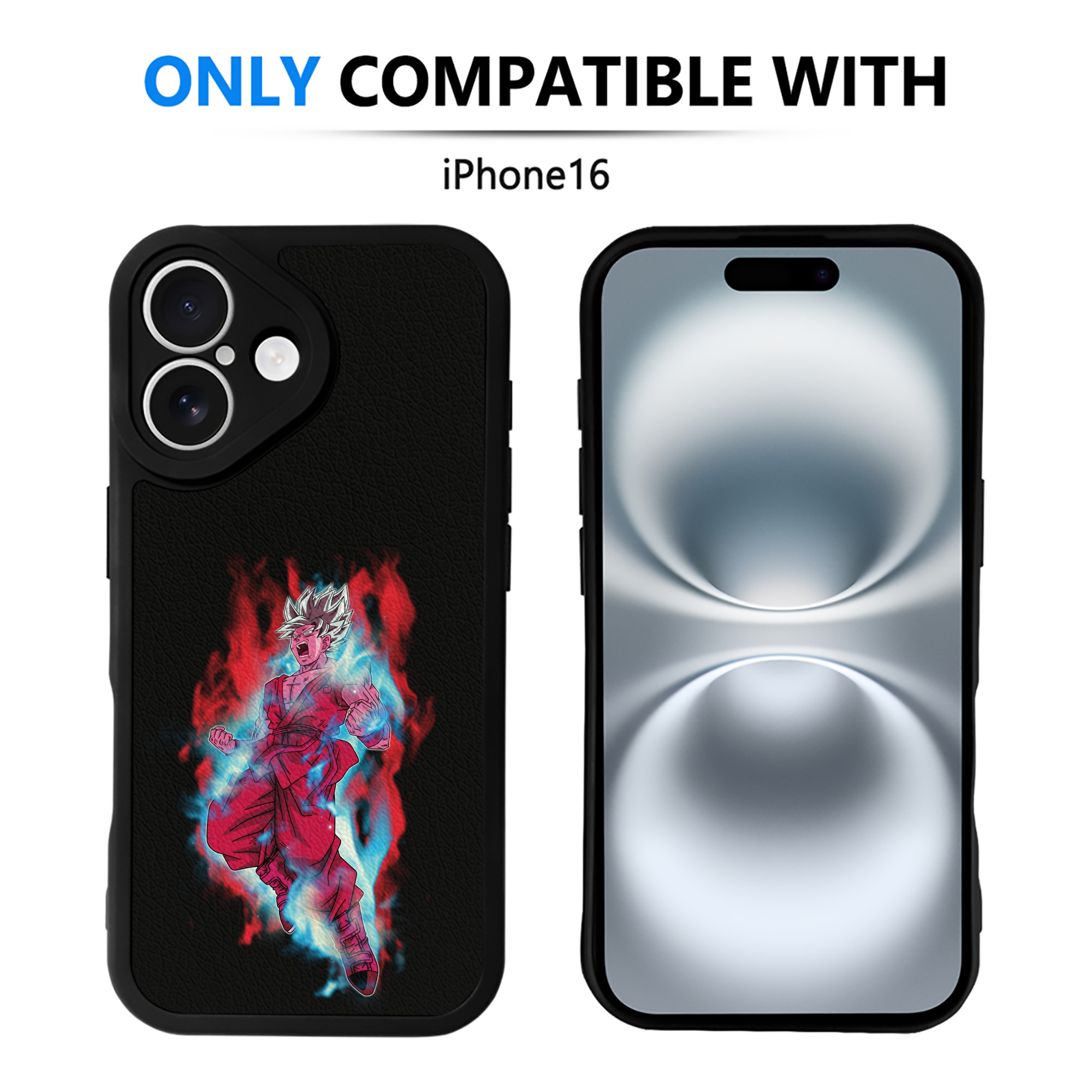 （画像用） ドラゴンボール 孫悟空（そん ごくう）Son Goku カカロット DRAGON BALL Kakarotto 【iPhone 16シリーズ対応】シリコンスマホケース（レザー調） 材質：シリコン